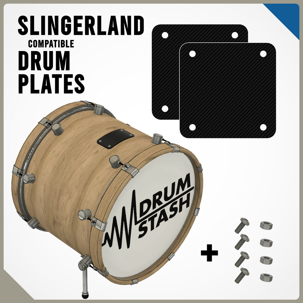 Slingerland Vintage '70s Drums Compatible Bass Drum Masking Plate, 3D printed drum part - photo 1