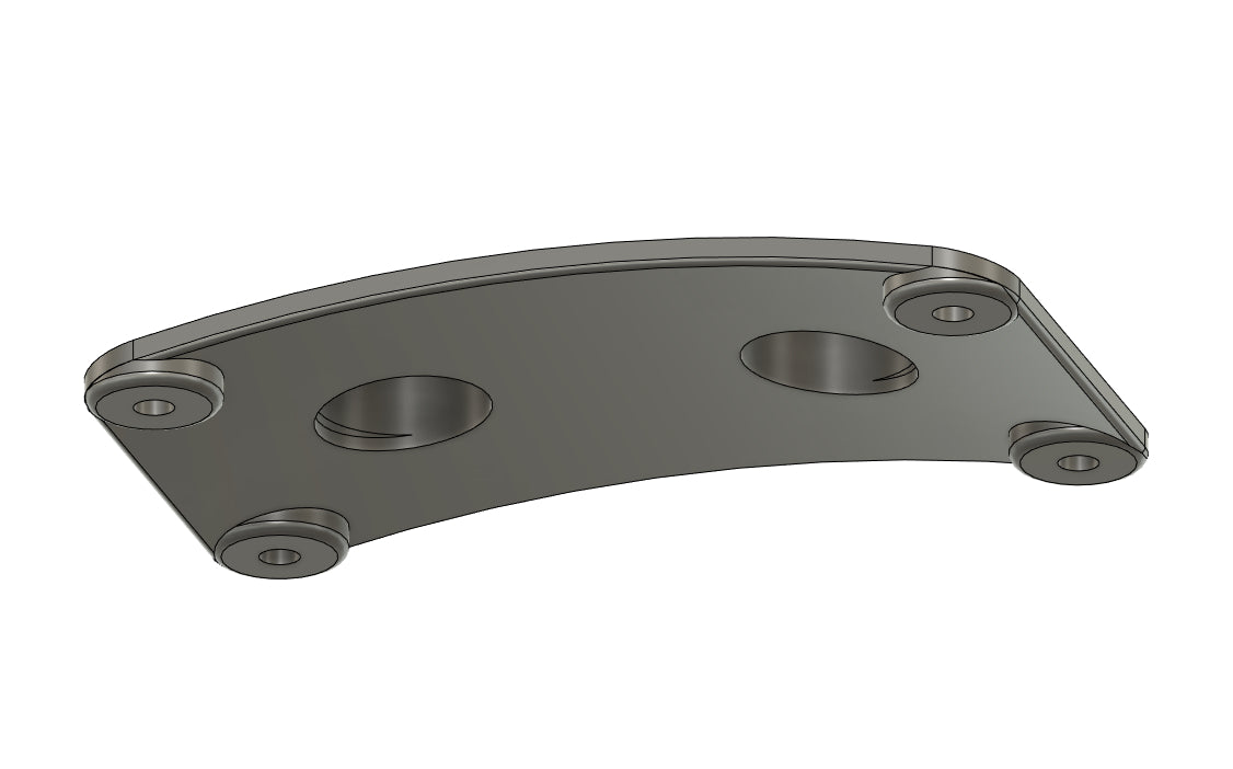 Inner Bass Mount Plate, Pearl Export Compatible Drum Part Replacement 3D View 2