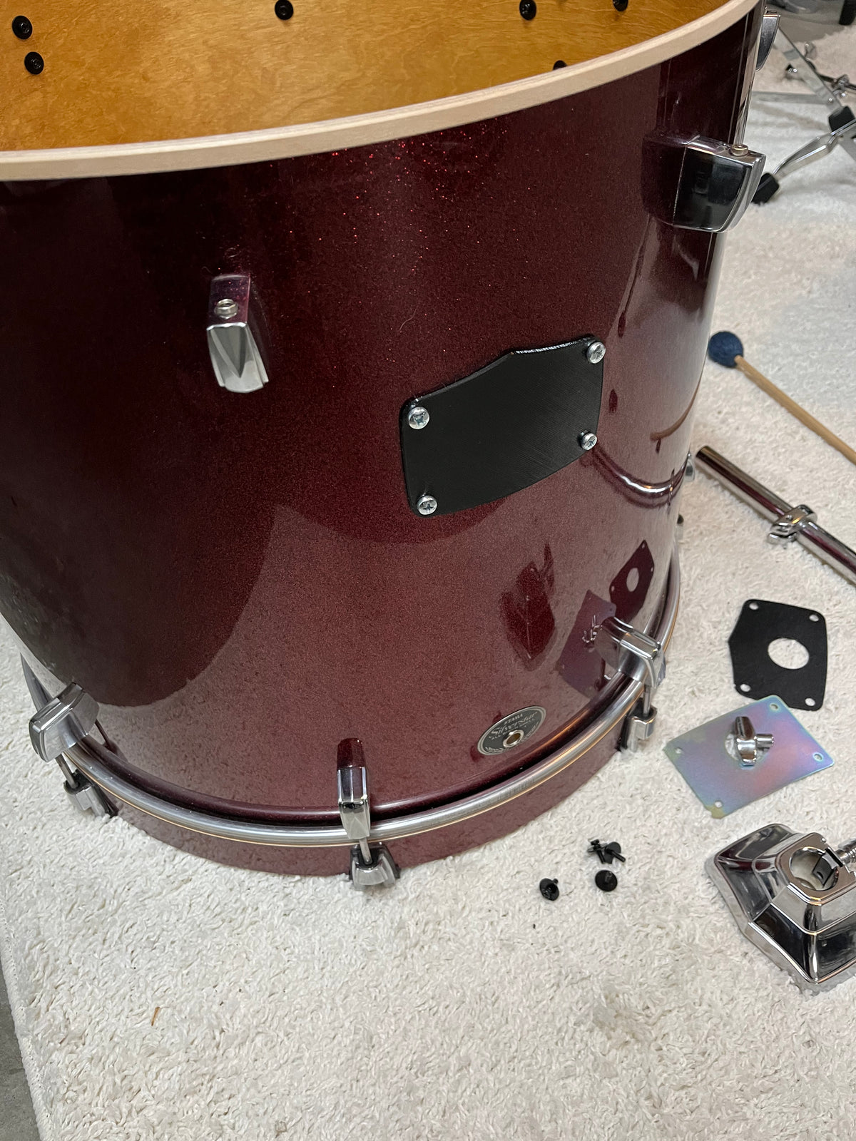 Tama Starclassic, Silverstar, Imperialstar Compatible Bass Drum Masking Plate, 3D printed drum part - photo 4