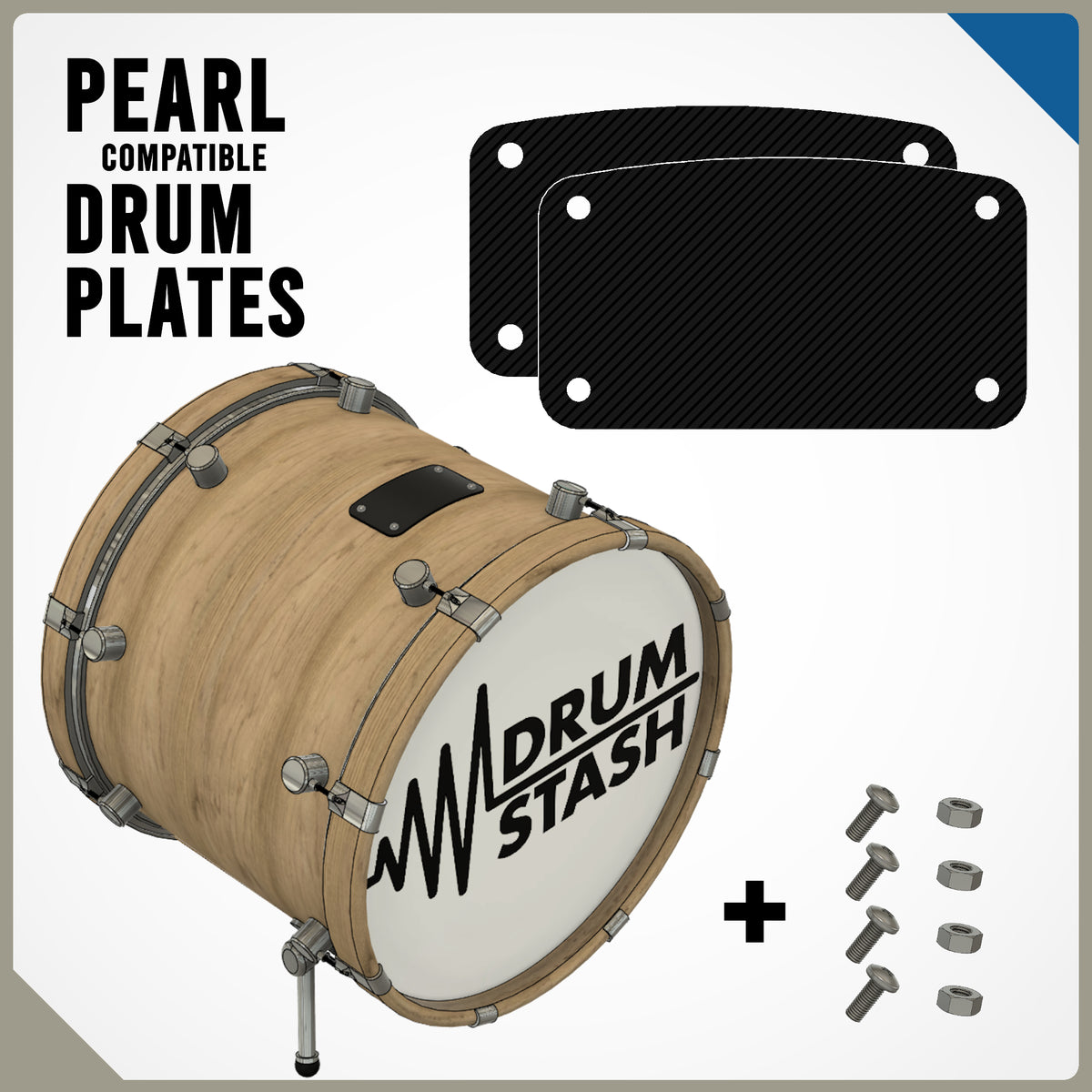 Pearl Compatible Bass Drum Masking Plate (Session), 3D printed drum part - photo 1