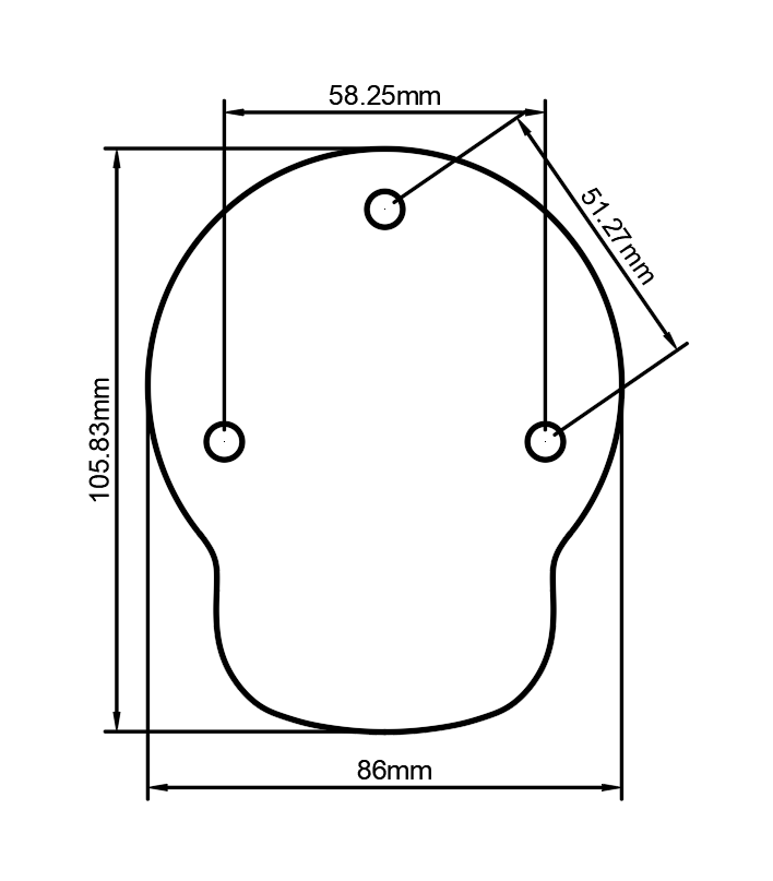 Sonor Force (3005) Compatible Bass Drum Plate Diagram